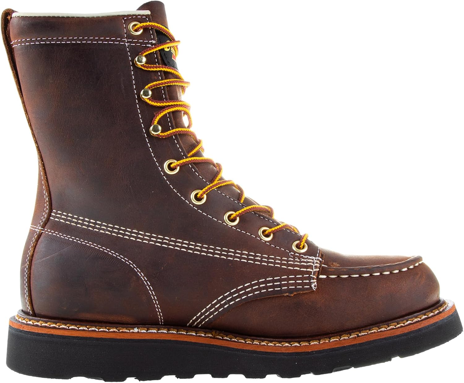 Мужские ботинки Thorogood American Heritage с мыском-мок, 20 см, из кожи высокого качества, с мягким носком, противоскользящей подошвой на клиновидном каблуке и комфортной стелькой; соответствует стандарту EH, черный — фото 4
