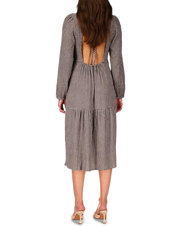 

Платье Sanctuary Going West Open Back Gingham Midi Dress, цвет Chocolate Gingham