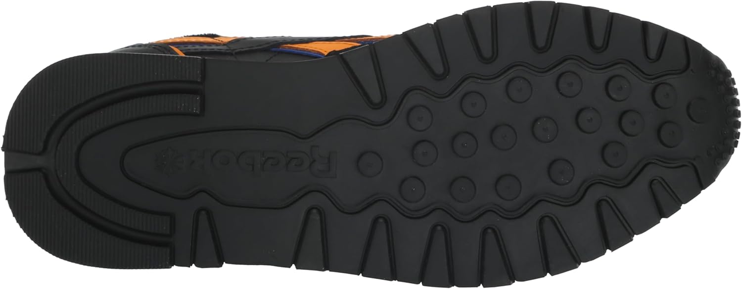 Мужские винтажные кроссовки Reebok Classic Leather 1983, черный/оранжевый — фото 4