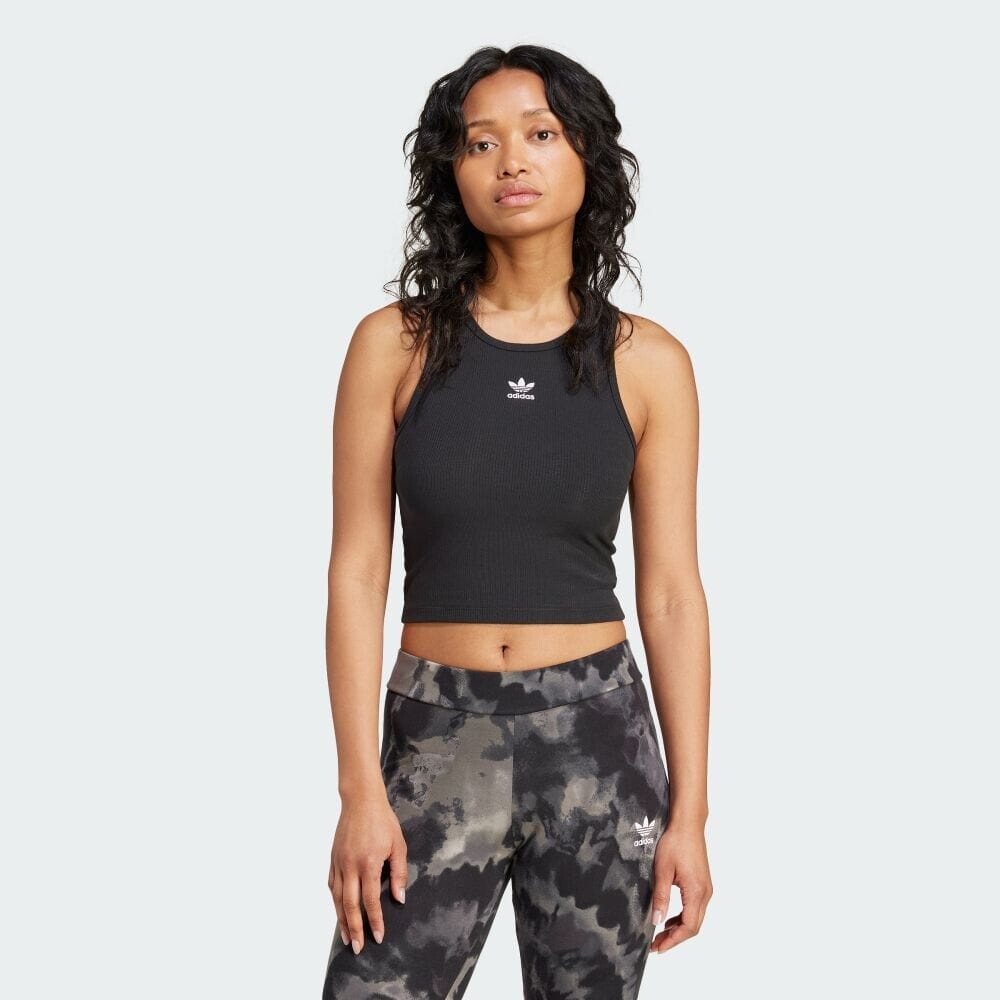 

Топ Adidas Essentials ribbed tank top, черный