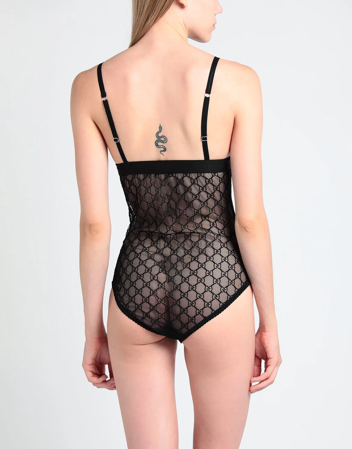 Боди GUCCI Black, с логотипом и вышивкой, черный — фото 3