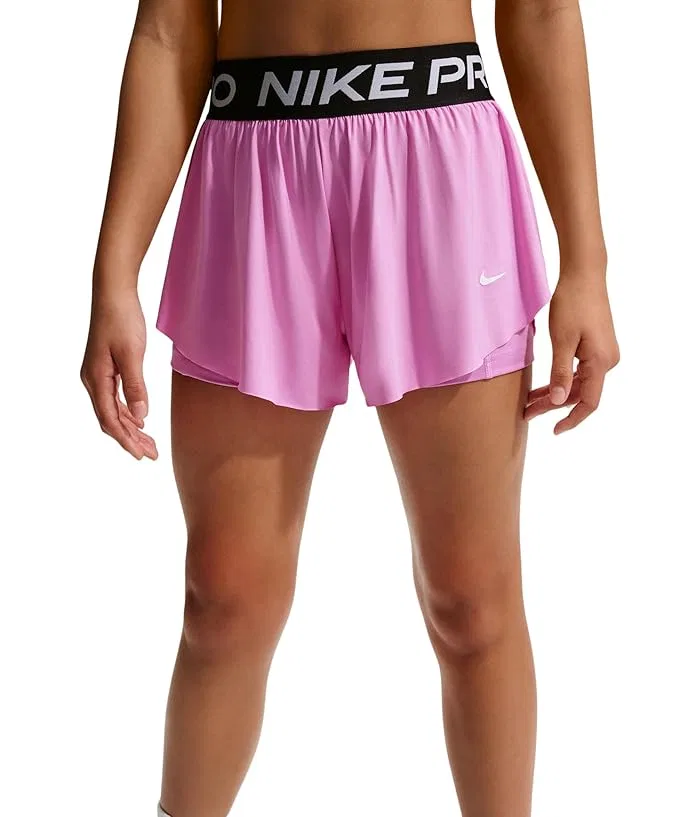 Шорты Pro Dri-FIT 2-in-1 Nike Kids, Light Magenta/Black/White