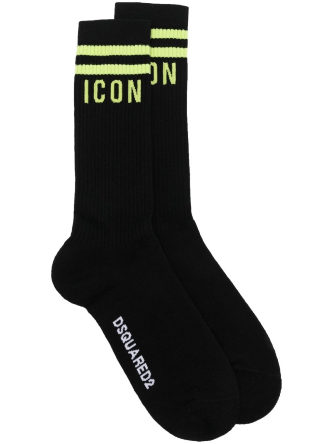 

DSQUARED2 носки Icon вязки интарсия в рубчик, черный
