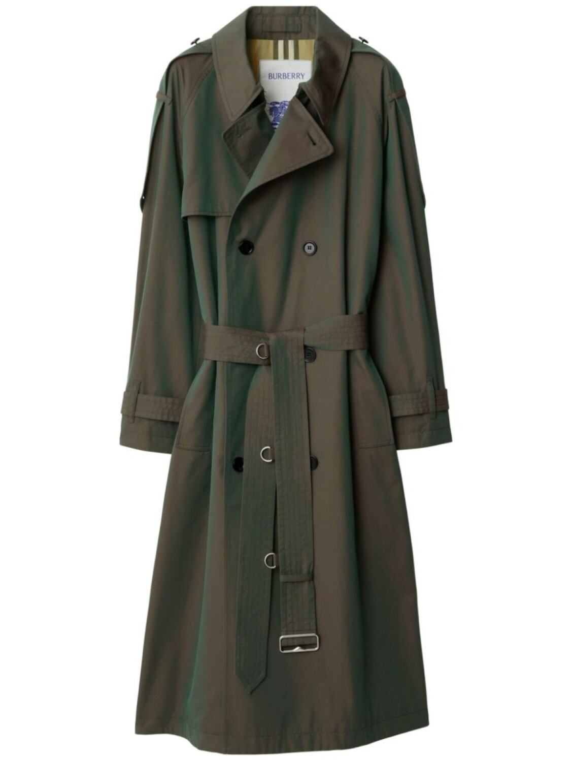 

Длинный тренч Burberry, зеленый