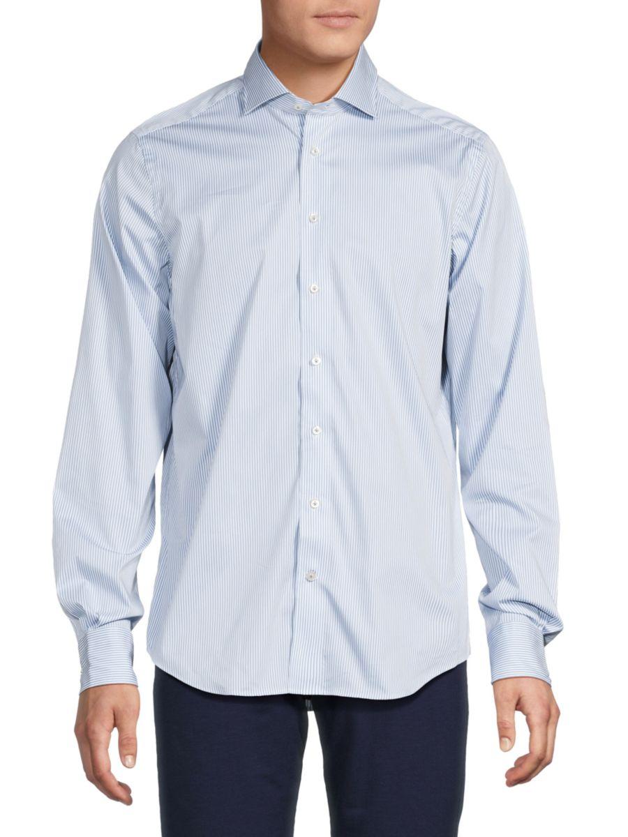 

Рубашка Modern Fit в тонкую полоску Emanuel Berg, синий