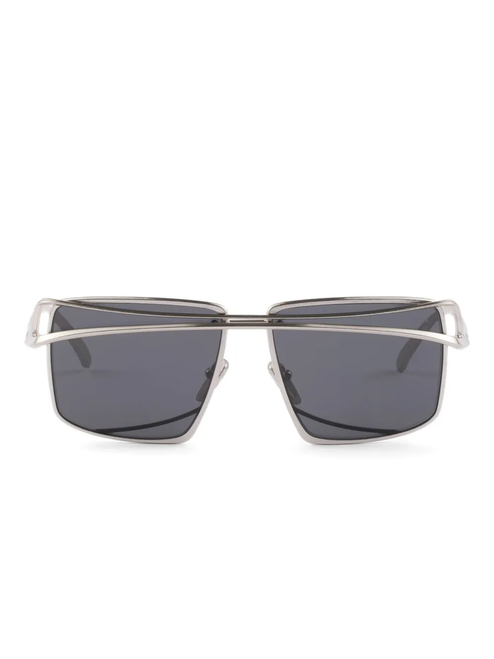 

Солнцезащитные очки в квадратной оправе с двойной планкой Prada Eyewear, серый