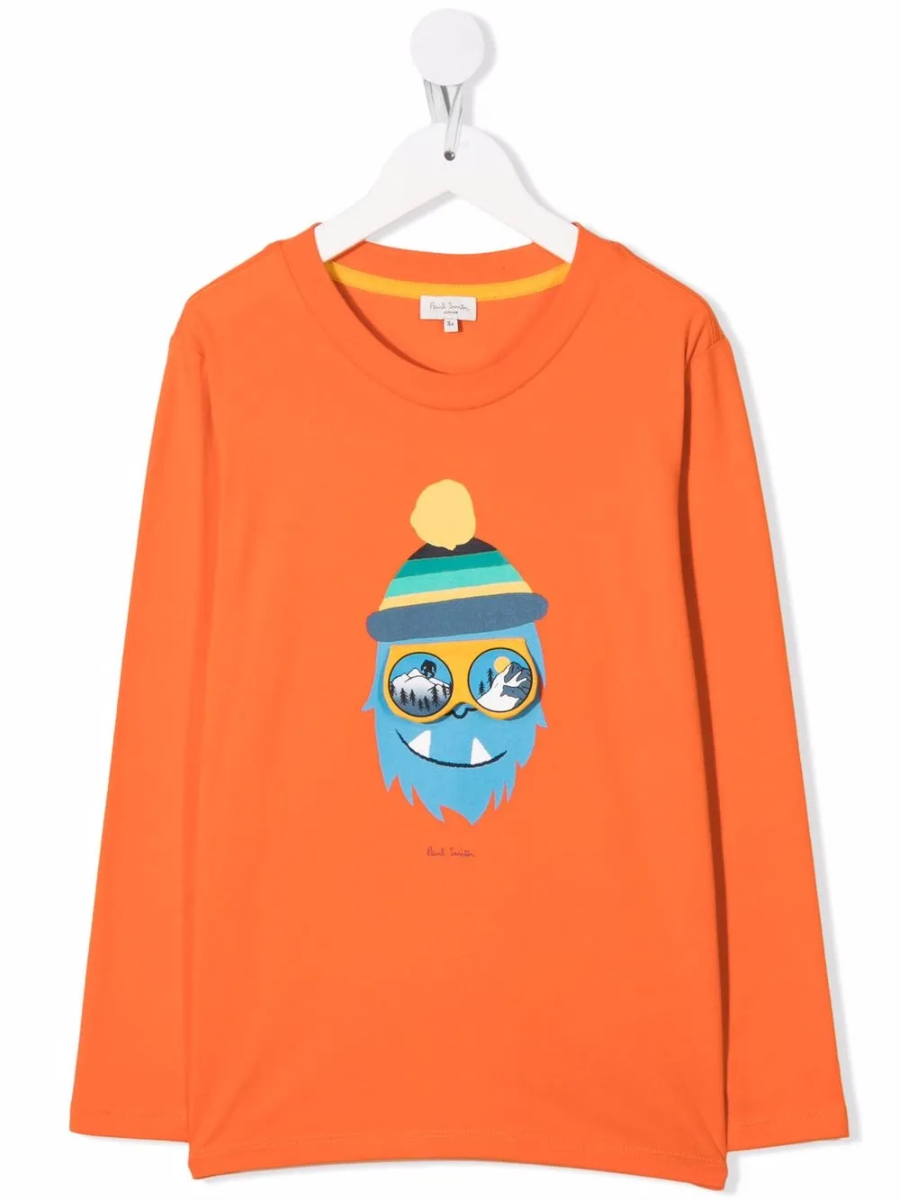 

Футболка с длинными рукавами и принтом Paul Smith Junior, оранжевый