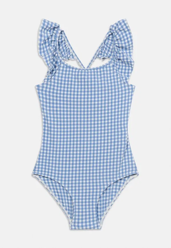 Купальник из сирсакера с оборками Lindex, Light Dusty Blue