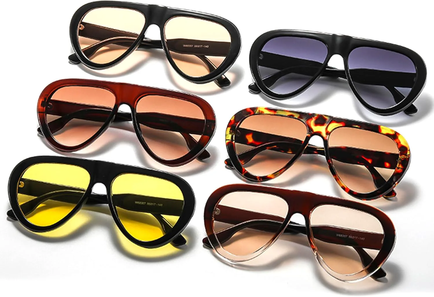 

bullabulling Модные большие солнцезащитные очки-пилот для женщин и мужчин, ретро, ​​массивные, панк, градиентные, солнцезащитные очки UV400, Black/Champagne