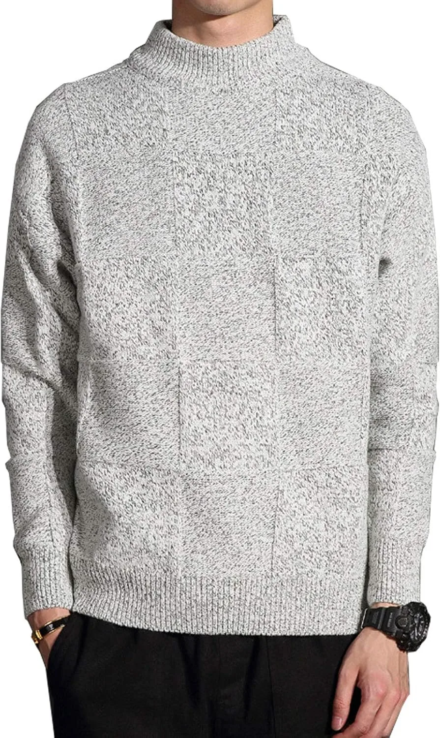 

Flygo мужской классический осенний пуловер с воротником-гольф из шерсти