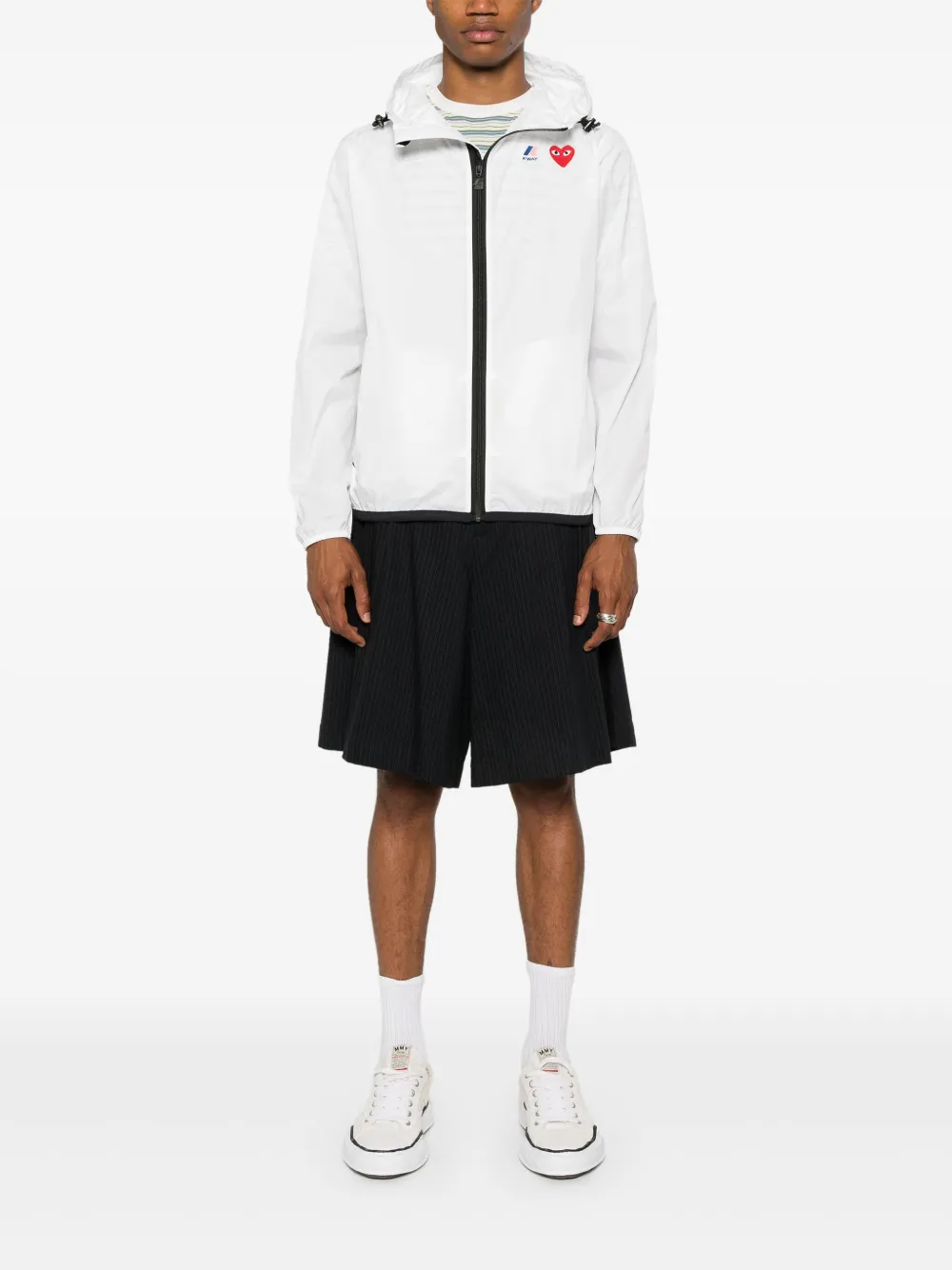Легкая куртка из коллаборации с K-Way Heart Comme Des Garçons Play, белый — фото 2