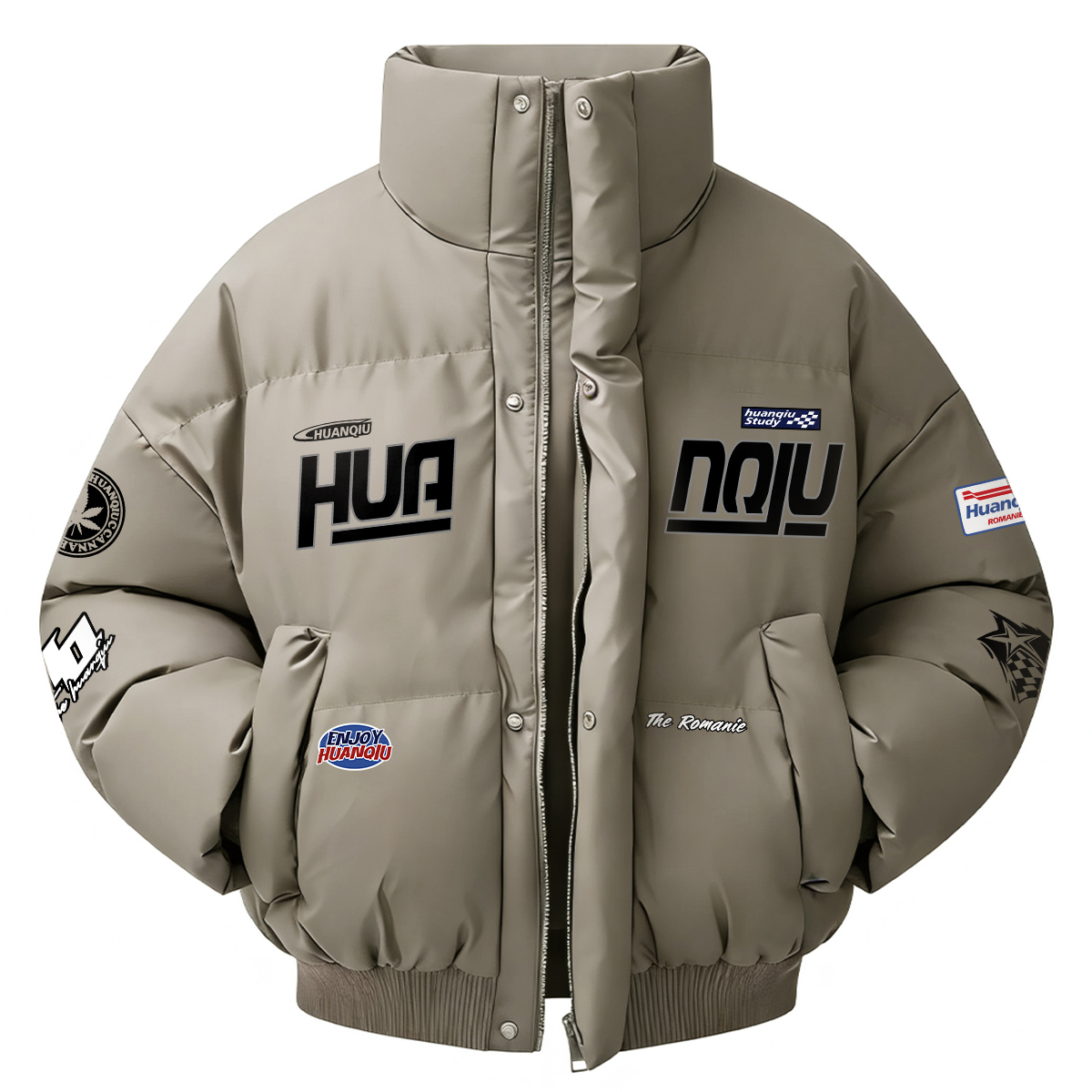 

Пуховик Unisex Stand Collar Thickened Padded Puffer Jacket HUANQIU, coffee