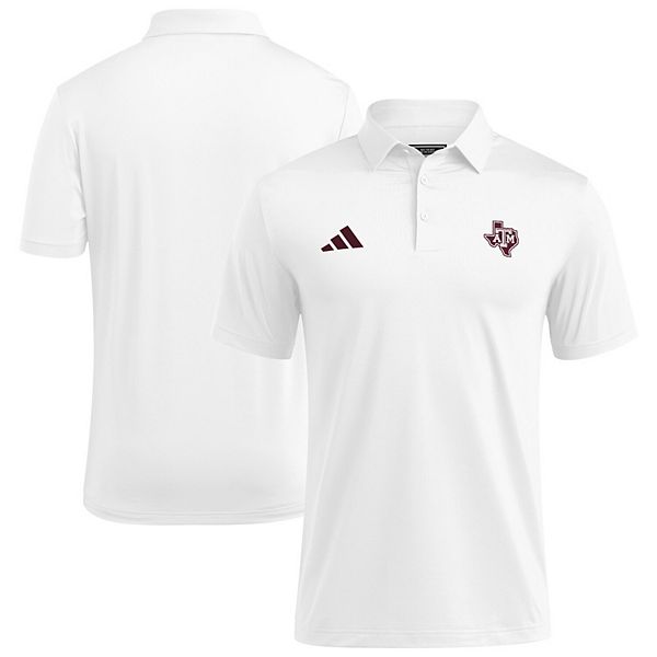 Мужская белая футболка Texas A&M Aggies Ultimate 365 Polo Adidas — фото 2