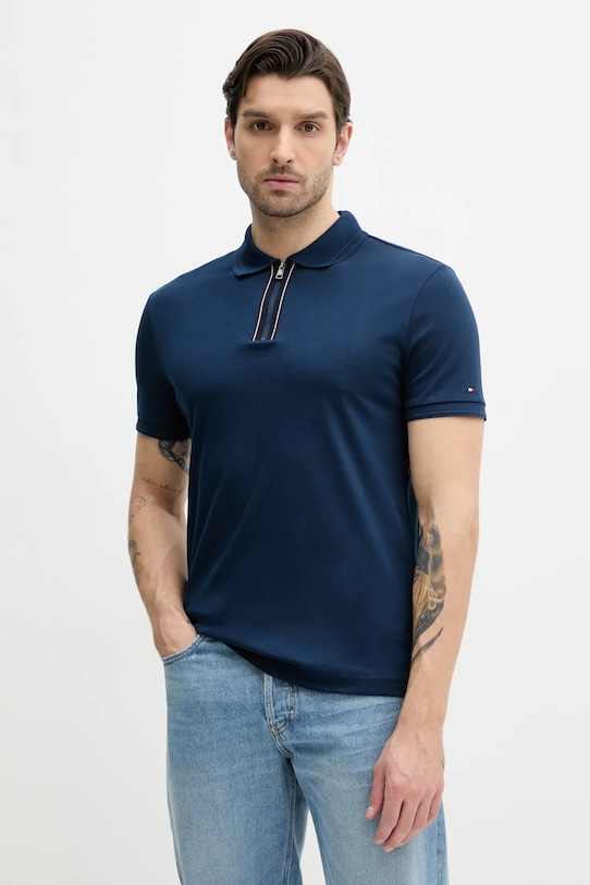 

Хлопковая поло Tommy Hilfiger, темно-синий
