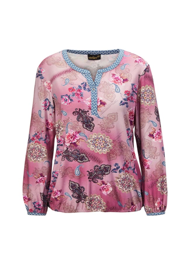 

Короткий размер: рубашка с принтом пейсли и красивым вырезом. Goldner, мультиколор