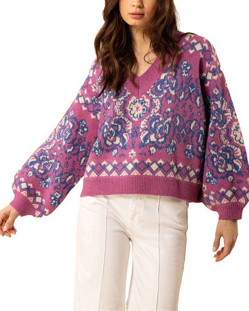 

Hale Bob Jessica свитер с V-образным вырезом из шерстяной смеси, фиолетовый