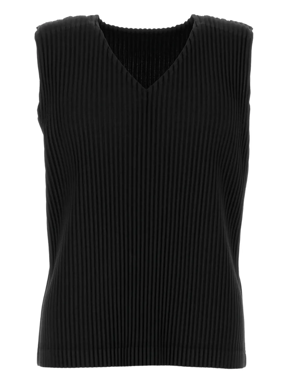 

Плиссированный топ с V-образным вырезом Homme Plissé Issey Miyake, черный