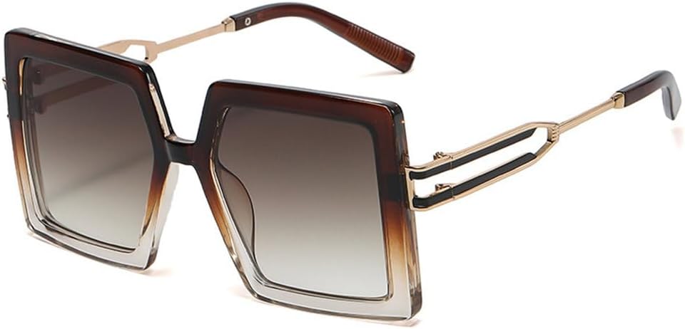

Модные солнцезащитные очки большого размера для мужчин, трендовые градиентные оттенки UV400, женские ретро-очки оранжевого и шампанского цвета, коричневые и шампанские TYUVIVO, Brown Champagne Tea