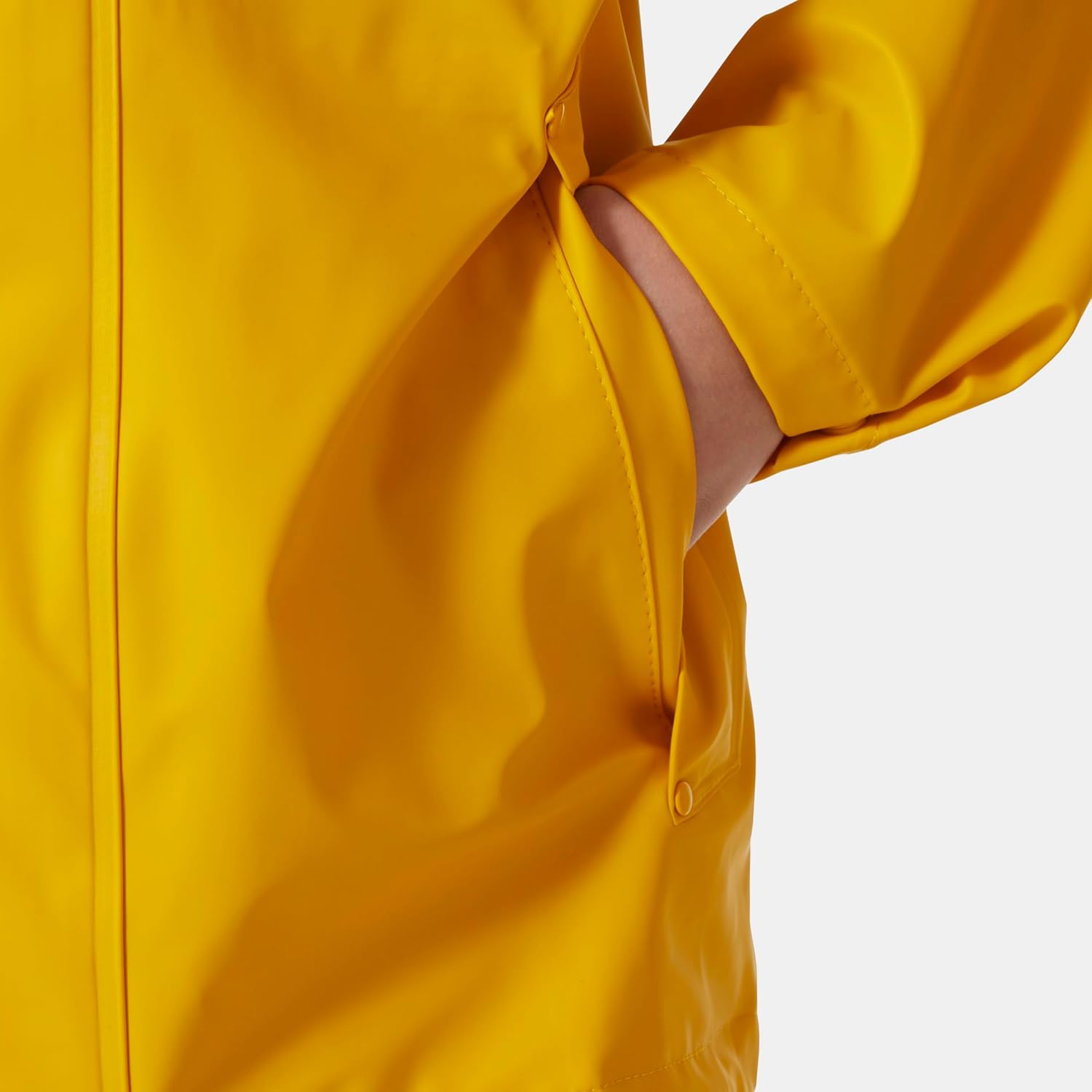 Куртка Helly-Hansen Junior Moss - унисекс пальто с технологией HELOX, молнией YKK, съемным капюшоном, регулируемыми манжетами и подолом, накладными карманами Helly Hansen, 344 Essential Yellow — фото 4