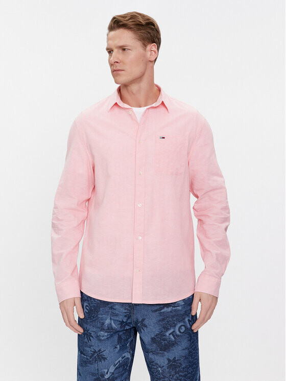

Рубашка стандартного кроя Tommy Jeans, розовый