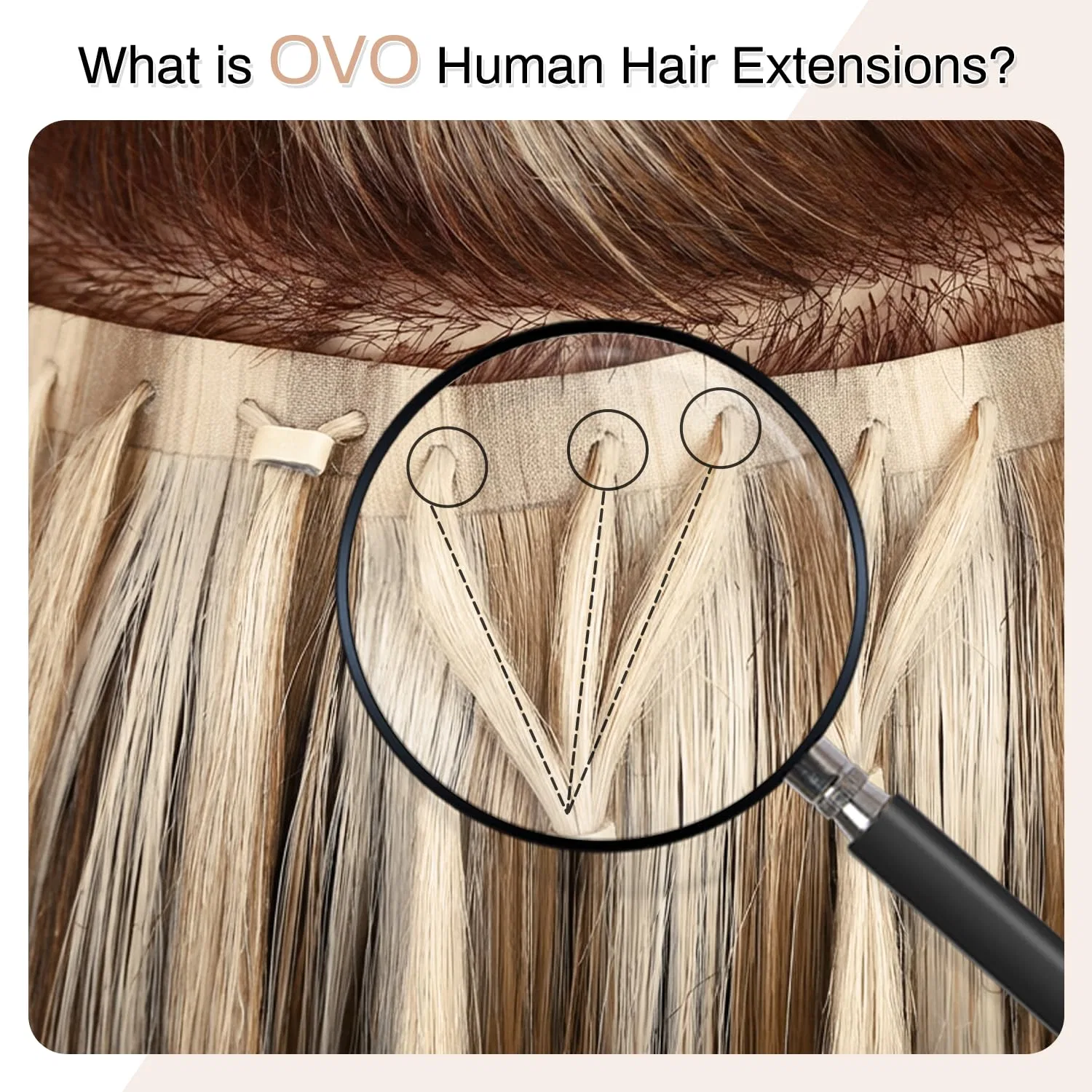 Комплект из 2 накладных прядей для волос WIGNEE на микрокольцах, 50 см Wignee, Blonde Mix — фото 2
