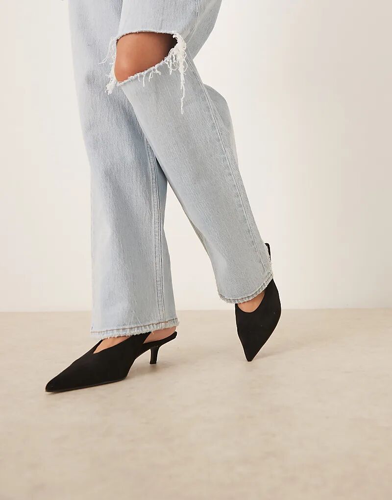 Туфли ASOS DESIGN Sydney с открытой пяткой и каблуком-рюмочкой, черные