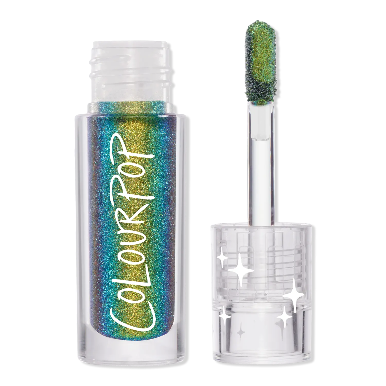 

Жидкие хромовые тени для век ColourPop, Beetle (emerald green to gold to teal)