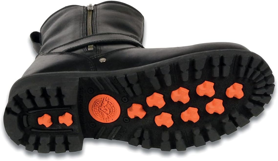 Мужские черные кожаные мотоциклетные сапоги Milwaukee Leather широкого размера, классические инженерные, с боковой молнией, 6 дюймов MBM9040W - 8.5W ‎Milwaukee Leather, черный — фото 4