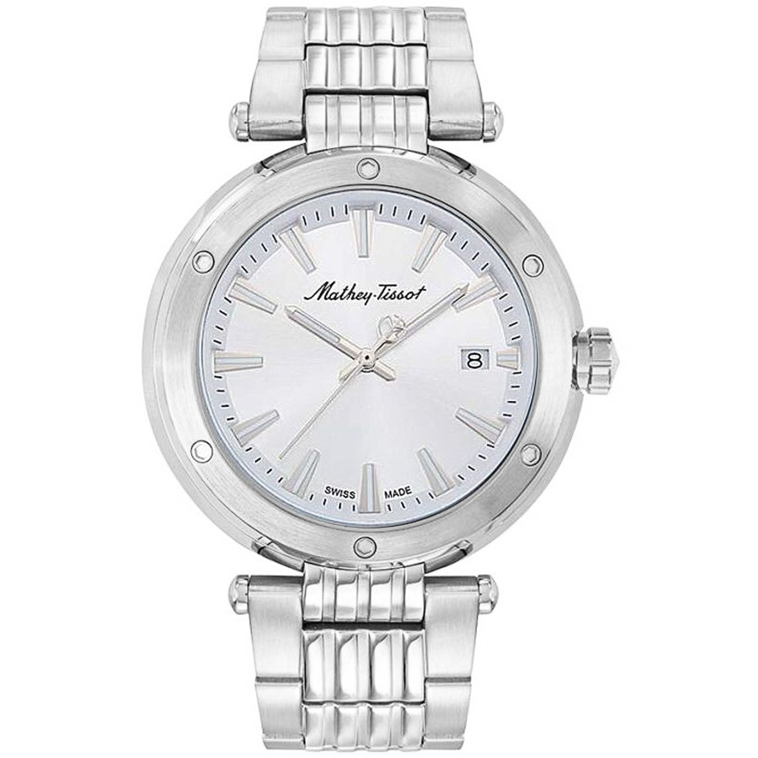 

Мужские часы Mathey Tissot Neptune с серебристым циферблатом, серебряный