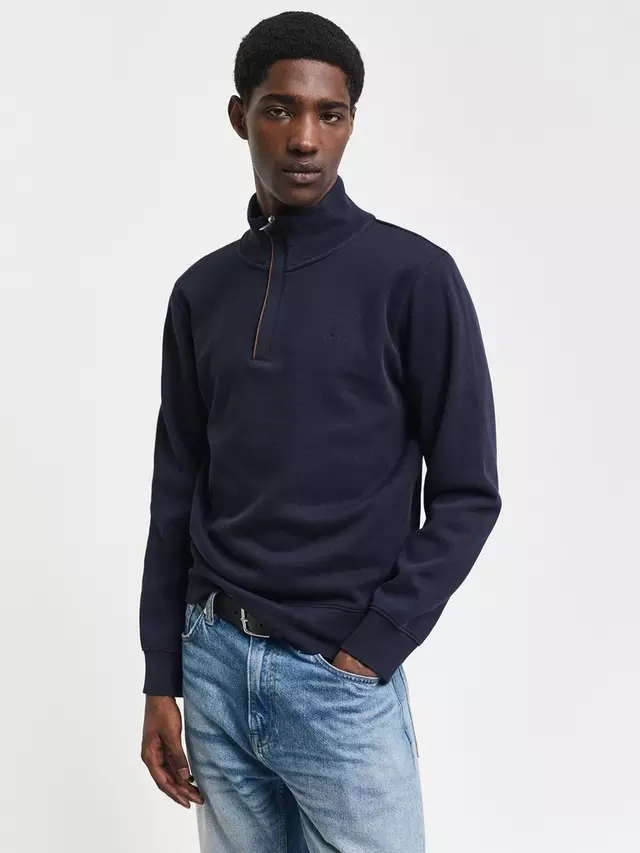 

Джемпер GANT Sacker Rib Knit Half-Zip, цвет evening/blue