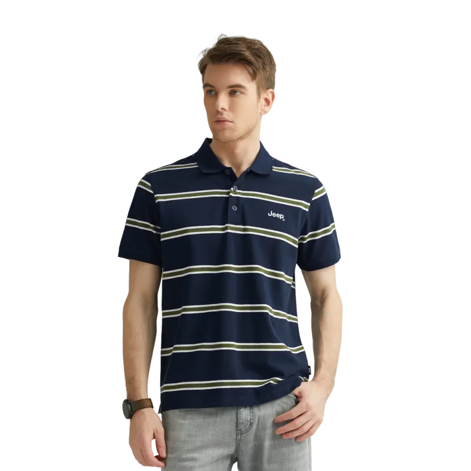 

Облегающая короткая поло с лацканами унисекс Jeep, синий