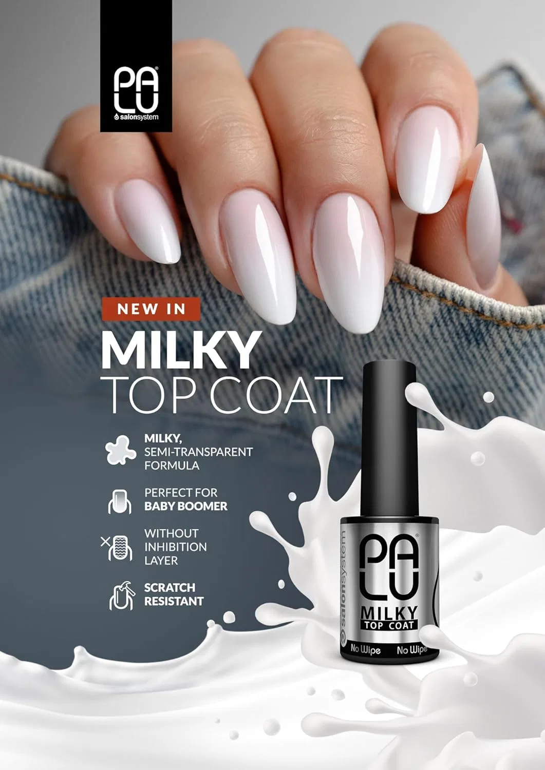 Верхнее покрытие Palu без липкого слоя Milky 11 г Palu Salon System