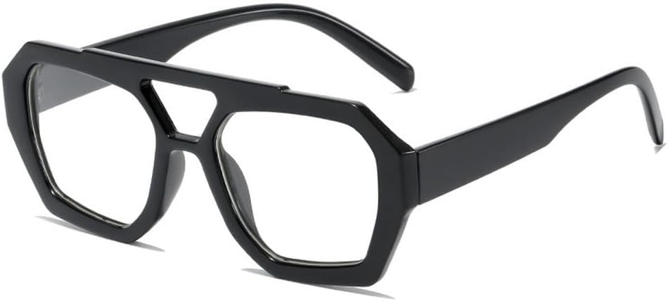 

Винтажные солнцезащитные очки с леопардовым принтом, квадратной формы, для женщин, модные, с двойной перемычкой, конфетные цвета, защита от УФ-излучения UV400 HYYZZC, Black Clear