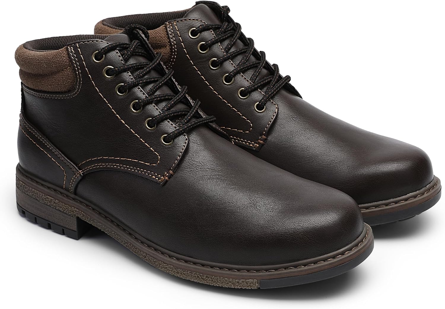 Мужские повседневные ботинки shoeslocker, ботинки на щиколотку для мужчин, классические туфли-лоферы, водонепроницаемые и противоскользящие, темно-коричневый — фото 3