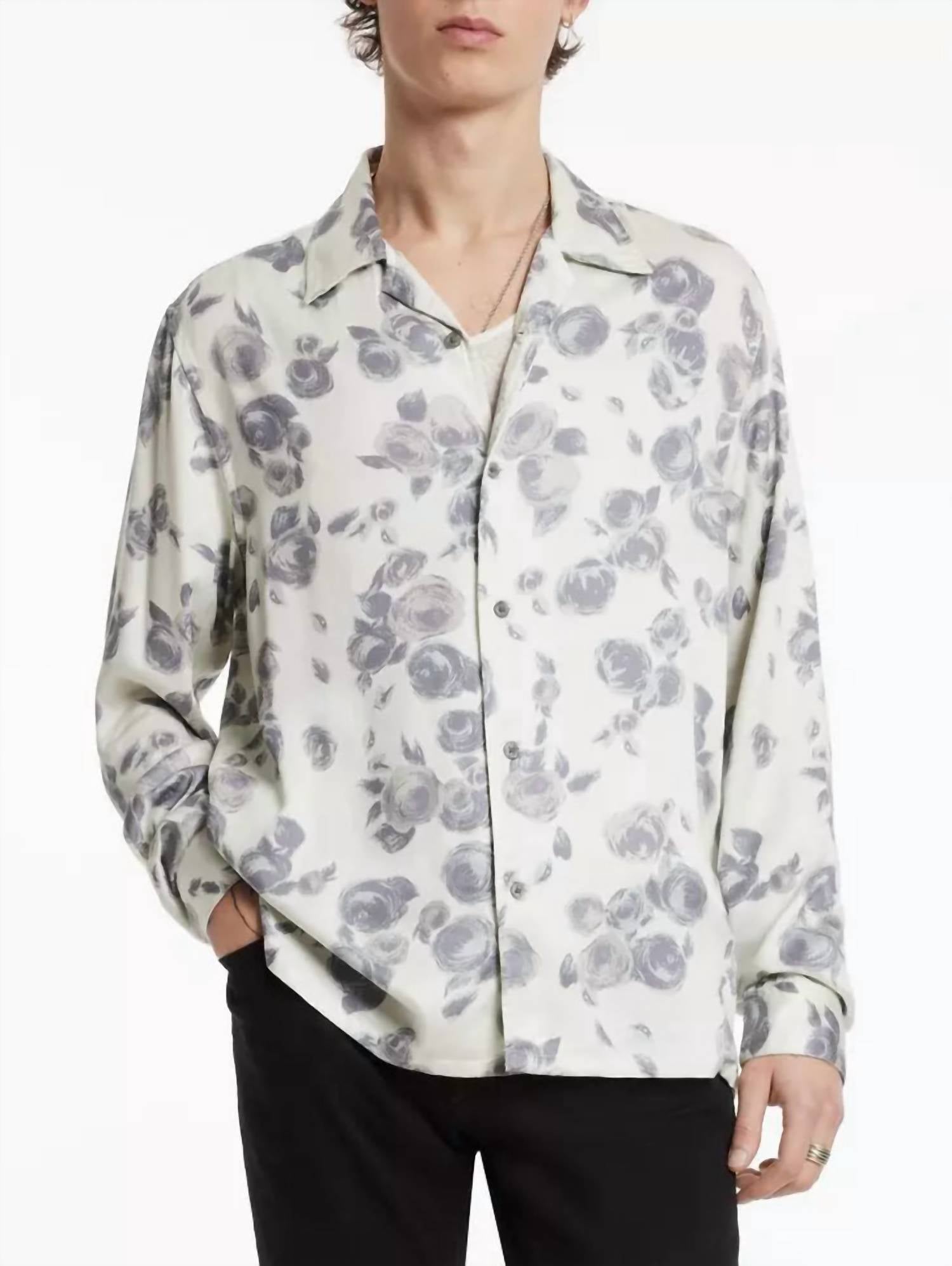 

Мужская рубашка Charlie в сером камне John Varvatos, цвет grey stone