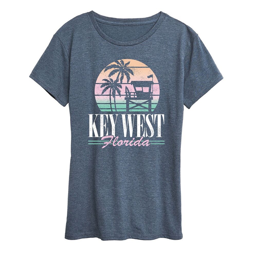 

Женская футболка с рисунком Key West, цвет Heather Blue