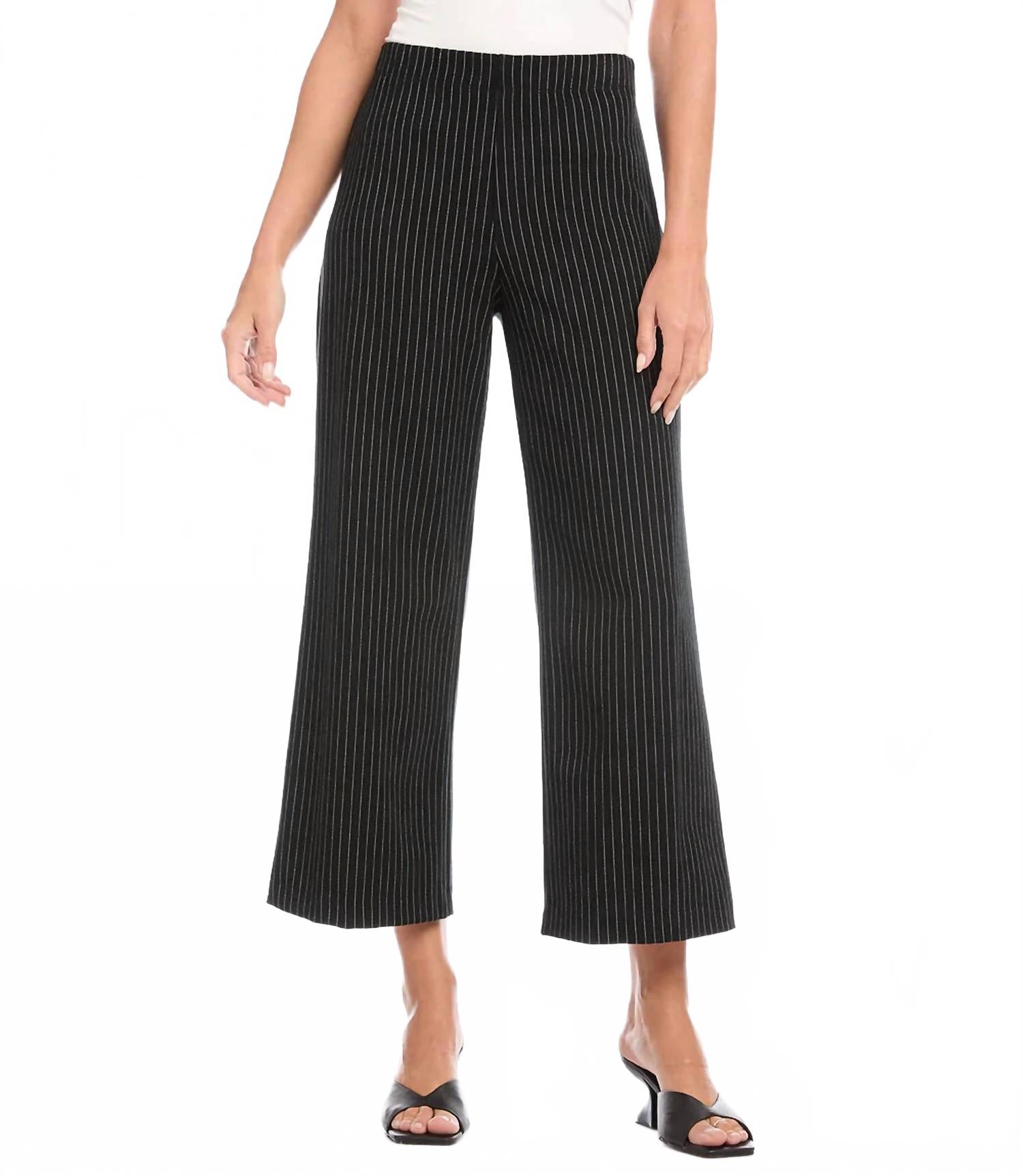 

Karen Kane Укороченные брюки Philine в черно-белую полоску