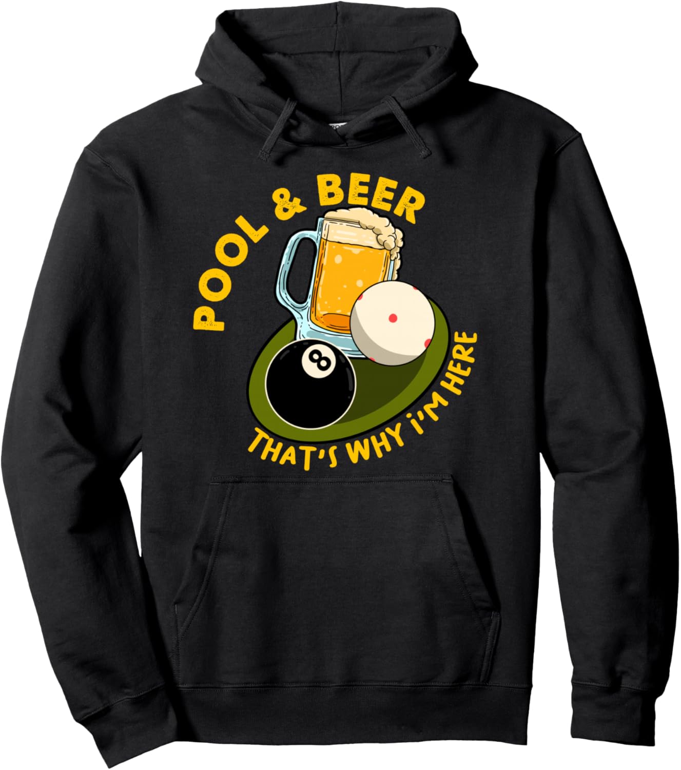 

Бильярд и пиво - вот почему я здесь. Толстовка для бильярдистов Cool Beer - Brew - Brewage Stuff, черный