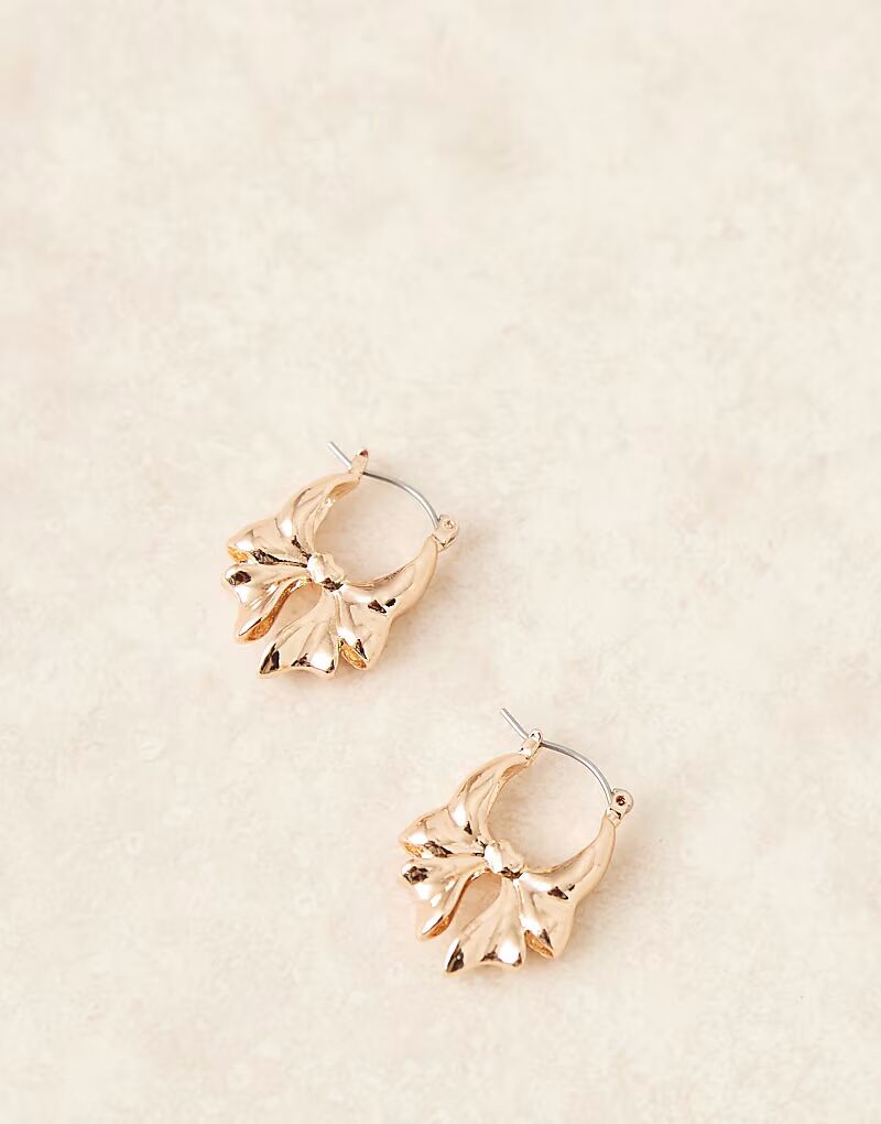 

Серьги золотистого оттенка с бантом Asos Design