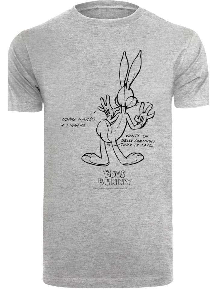 

Футболка F4NT4STIC Looney Tunes Bugs Bunny White Belly, пестрый серый