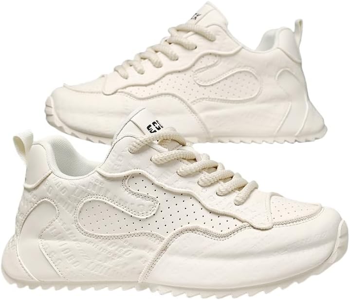 

Мужские повседневные модные кроссовки Clolinde больших размеров, весна 2025, однотонные, на шнуровке, низкие, бежевый