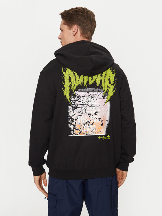 Свободный крой толстовка Q12 Training Supply Fashion Death Metal JN5703 Adidas, черный — фото 3
