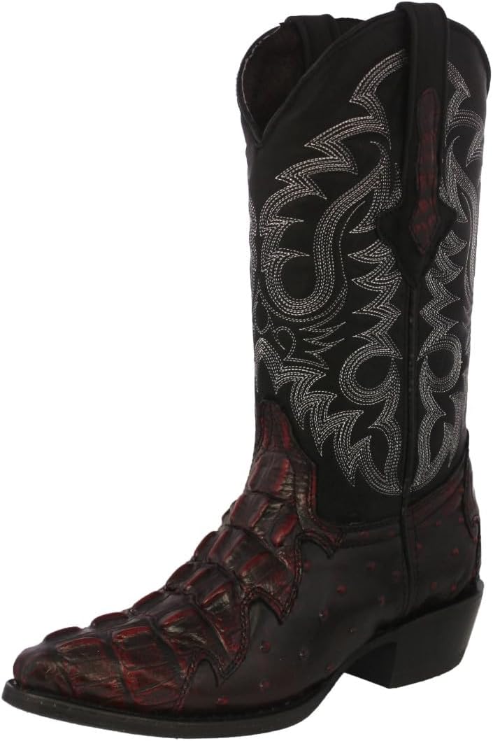 

Мужские ковбойские сапоги Texas Legacy черного цвета с принтом из крокодила и страуса