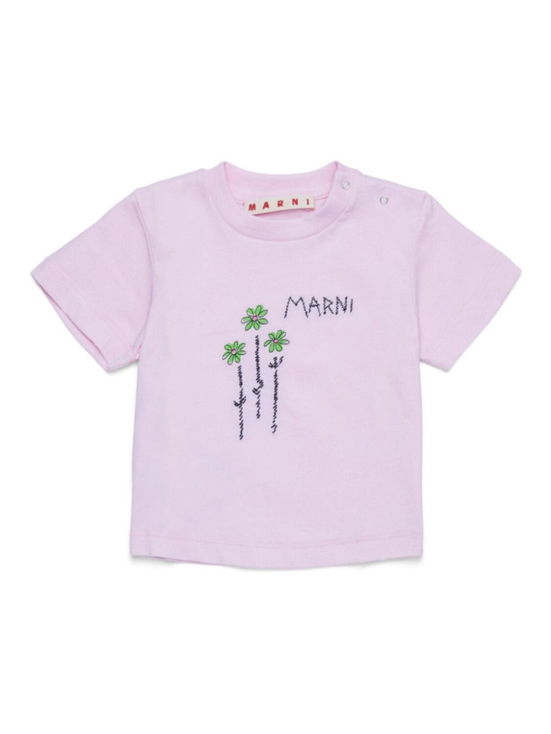 

Футболка с вышитым логотипом Marni Kids, розовый