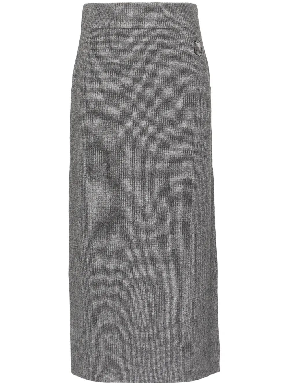 

Юбка в рубчик с нашивкой Bold Fox Maison Kitsuné, серый