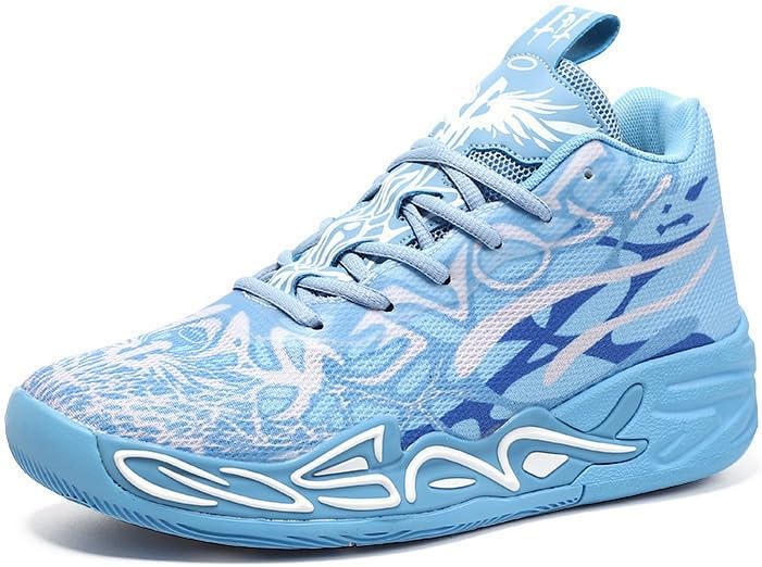 

Мужские высокие кроссовки для баскетбола с сеткой, дышащие, нескользящие, модные для активного отдыха на улице Solastride, белый/синий