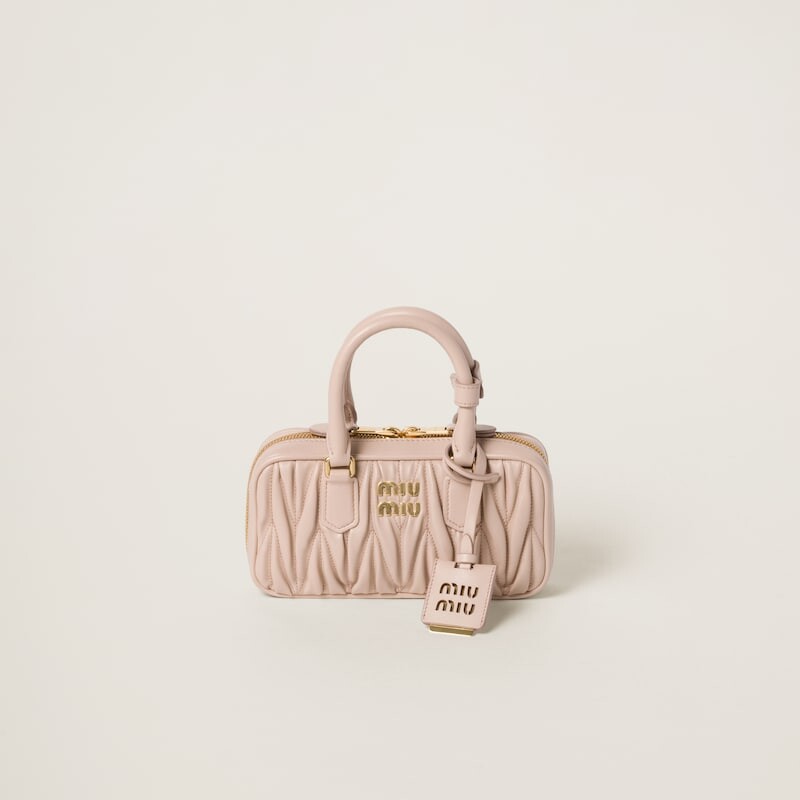 

Миниатюрная сумка Arcadie из стеганой кожи наппа Miu Miu, розовый