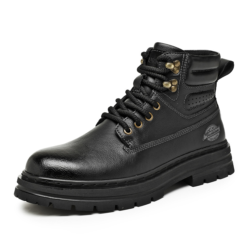 

Dunnu Мужские желто-черные ботинки Martin с флисовой подкладкой, цвет Black [Fleece-Lined]