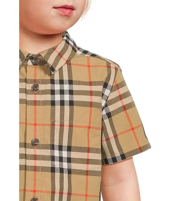 Рубашка с принтом Owen Check Burberry Kids, Sand IP Check — фото 3