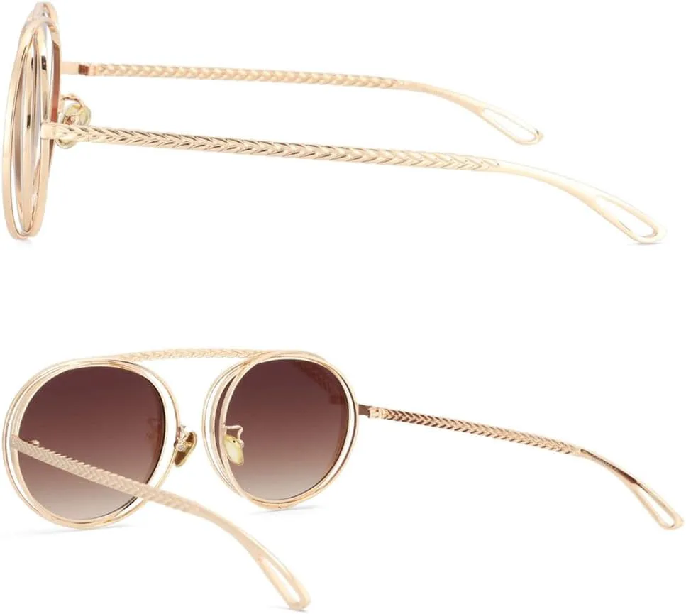 

Солнцезащитные очки с металлической цепочкой, мужские и женские, в стиле стимпанк, ретро, ​​с плоским верхом, защита от УФ-излучения UV400, винтажные очки HPIRME, 4